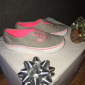 Vans neon pop pink and grey size 7.5 women